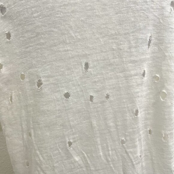 IRO 100% Linen Distressed Crewneck Slub Tee T-Shirt Top Indie White size Large - Picture 6 of 8